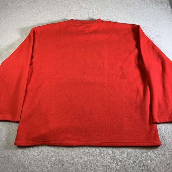 Vintage Tommy Jeans Sweatshirt Mens XL Red Fleece Crewneck Flag Logo 90s - Picture 8 of 8